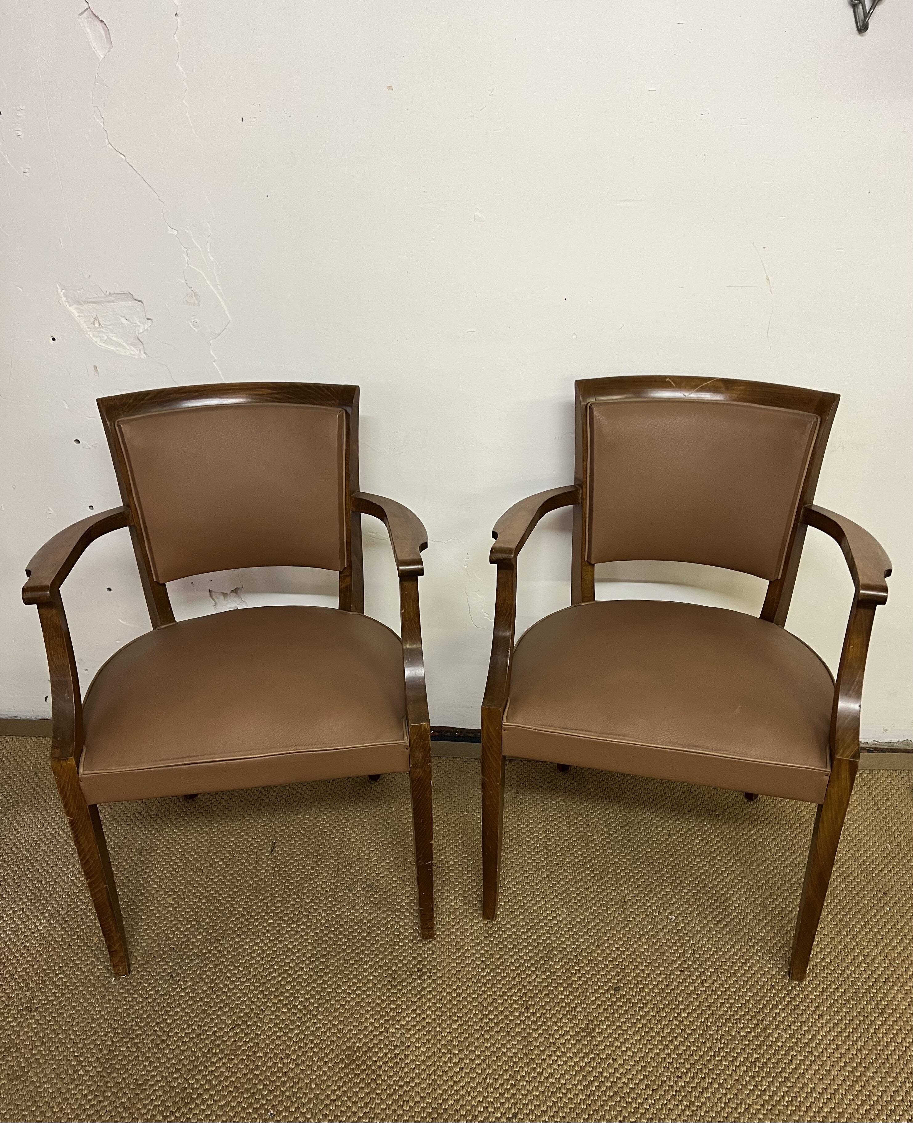Pair of vintage bridge armchairs