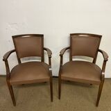 Paire de fauteuils bridge vintage