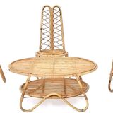 Ensemble de trois chaises de jardin en bambou, Italie