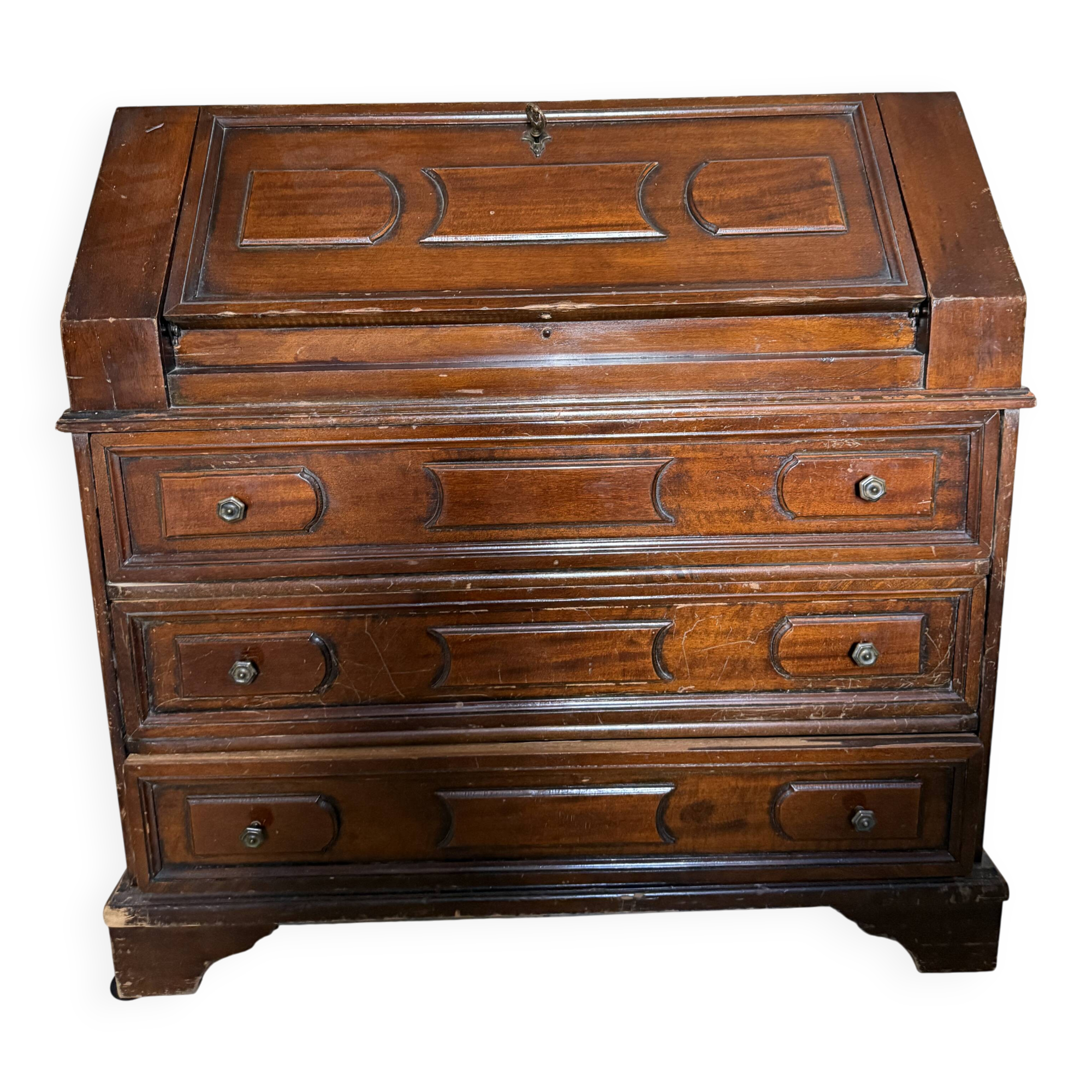 Vintage solid wood secretary desk