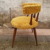 Fauteuil moumoute moutarde