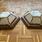 Set of two hexagonal Sothis wall lights