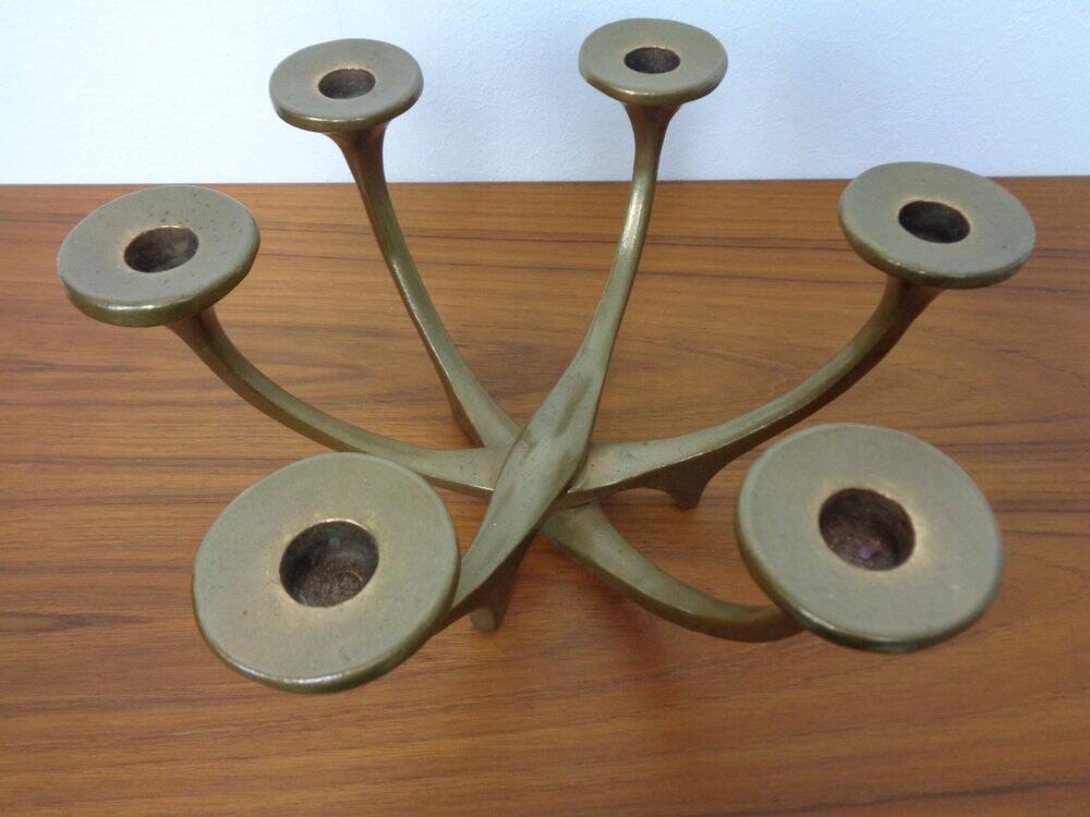 Brutalist Bronze Candleholder by Michael Harjes, 1960s