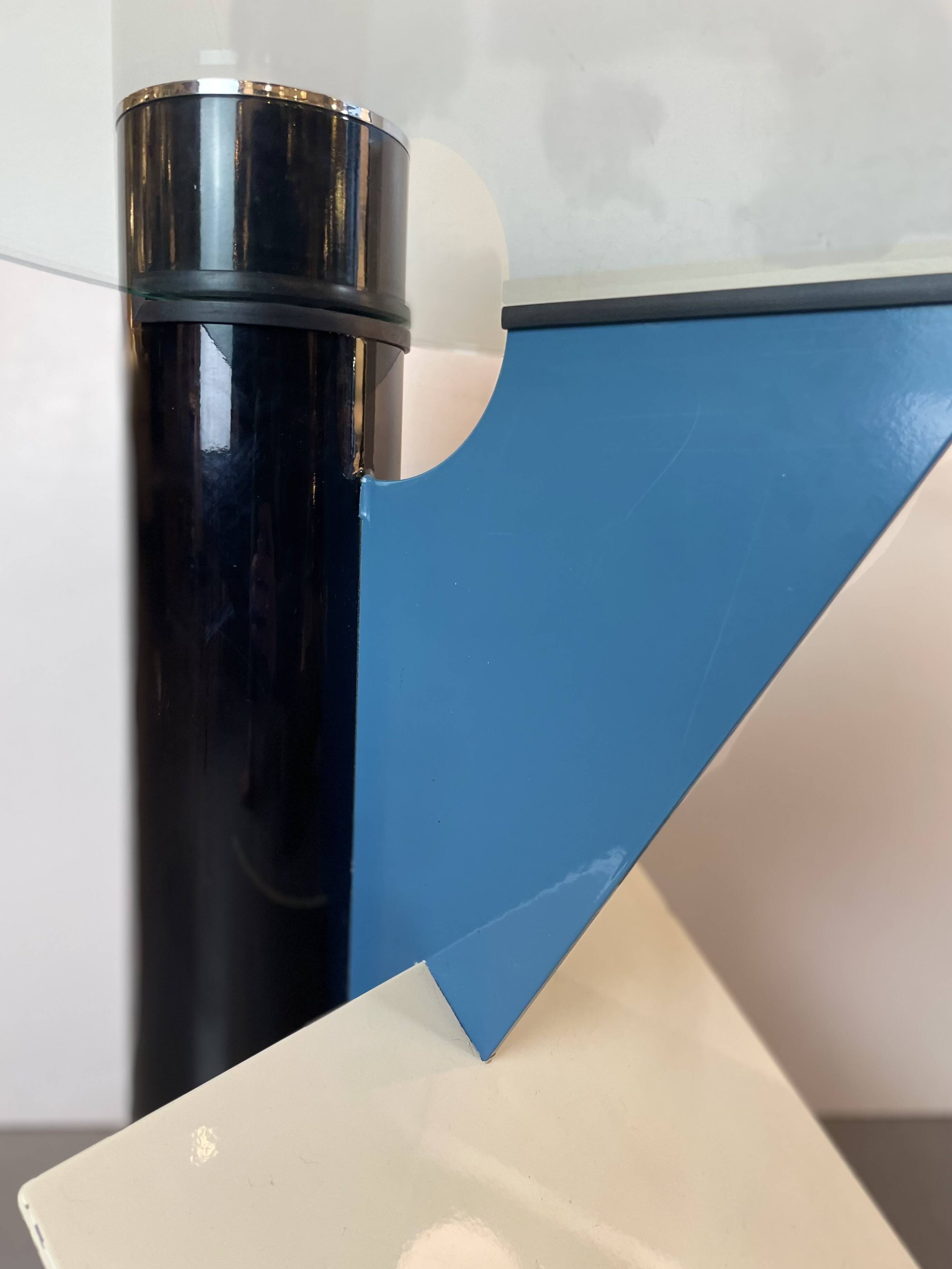 Memphis Postmodern Side Table by Peter Shire for Saporiti, 1980s