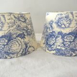 Pair of Jouy canvas lampshades