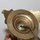 Vintage lamp base in patinated gold metal – foliage decor – 25 cm