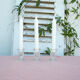 3 bougeoirs en verre transparent