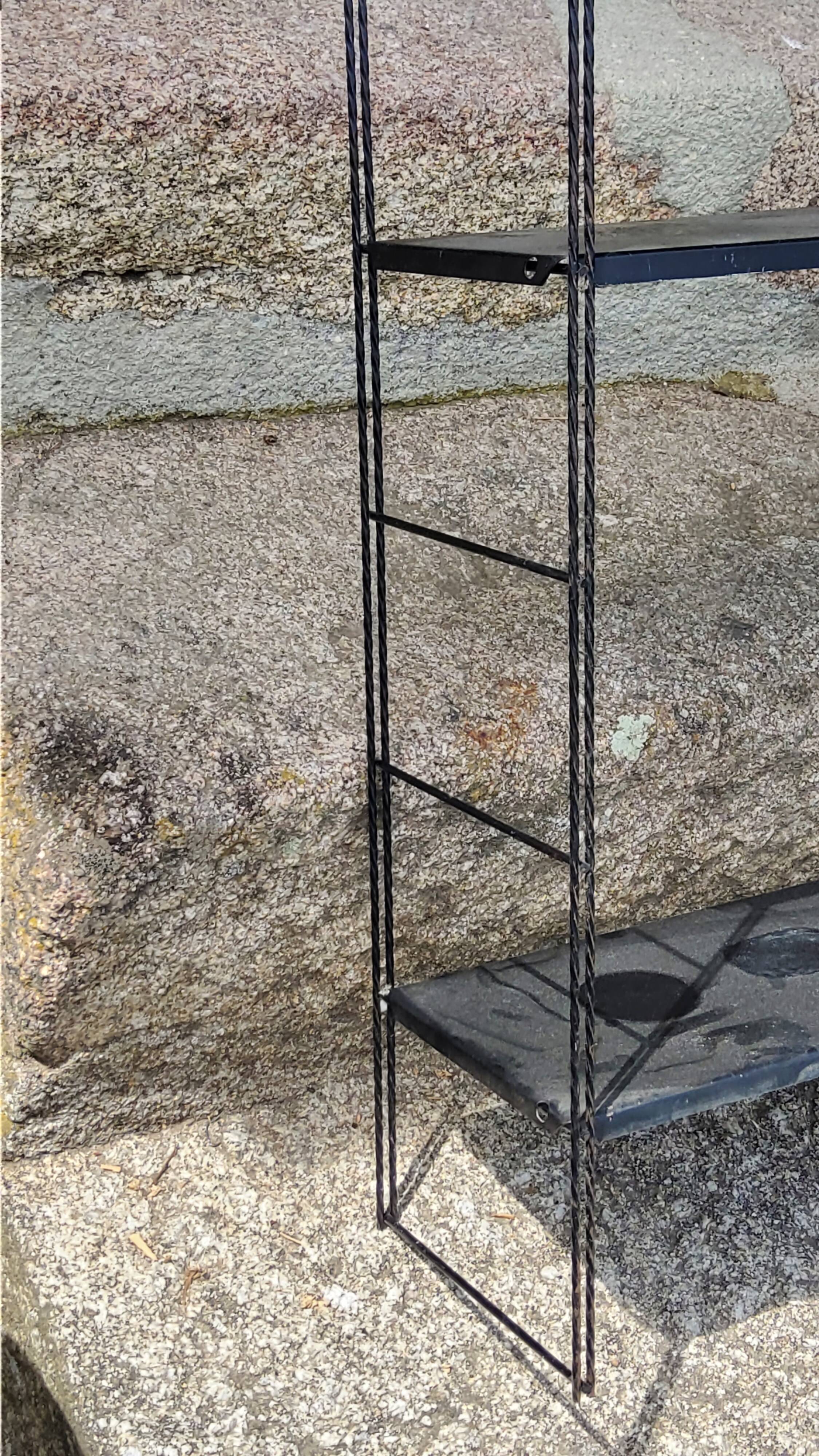 Vintage string wall shelf from the 60s in metal