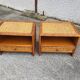 Pair of vintage maugrion rattan nightstands with drawers