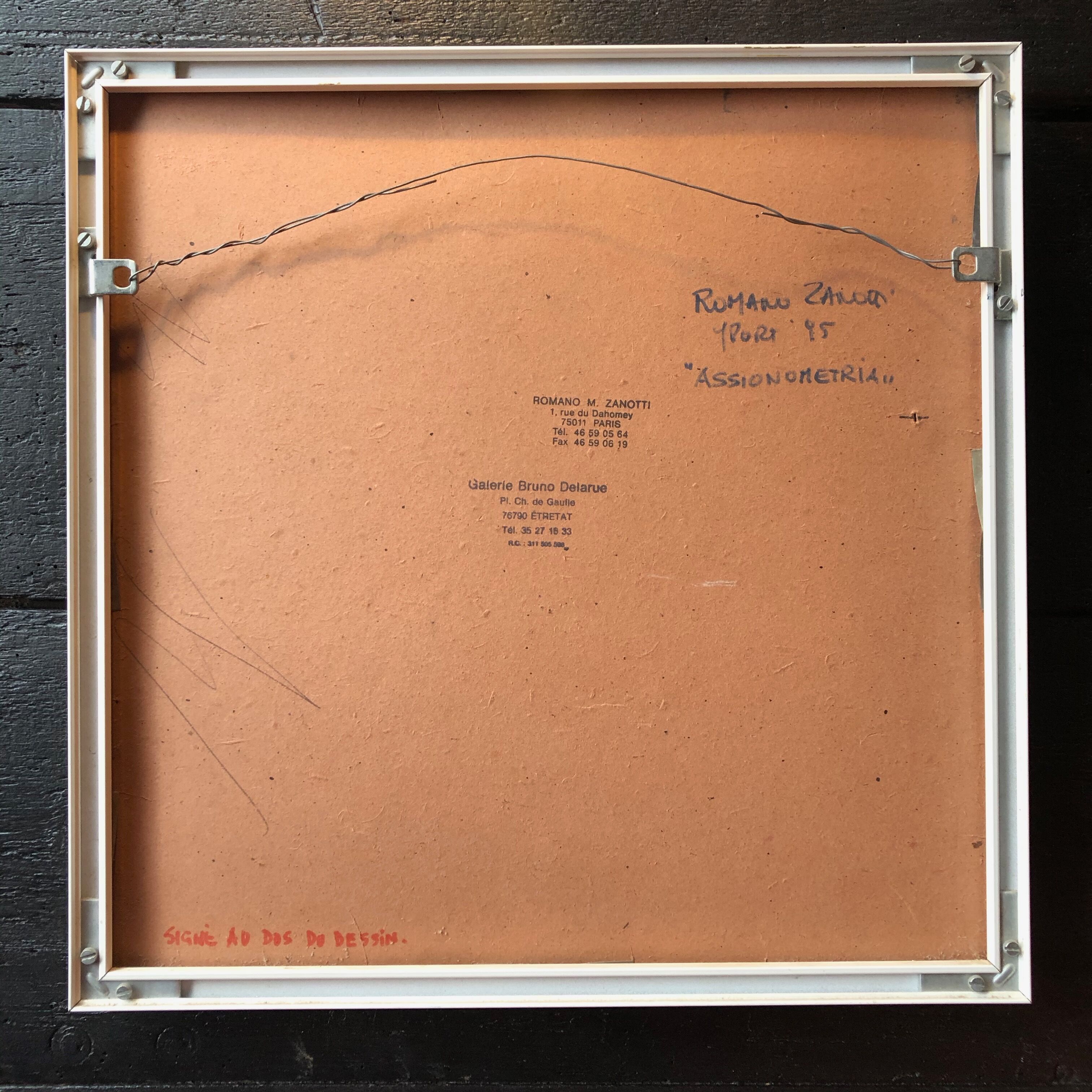 Romano Zanotti, gouache on framed paper