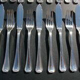 12 CHRISTOFLE Fish Cutlery Sets, CHEVRONS Art Deco model