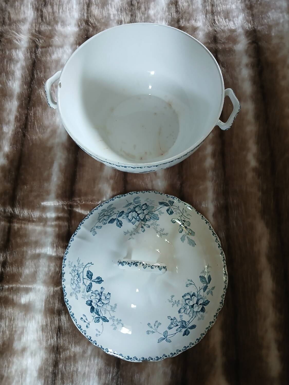 Antique soup tureen in ironstone