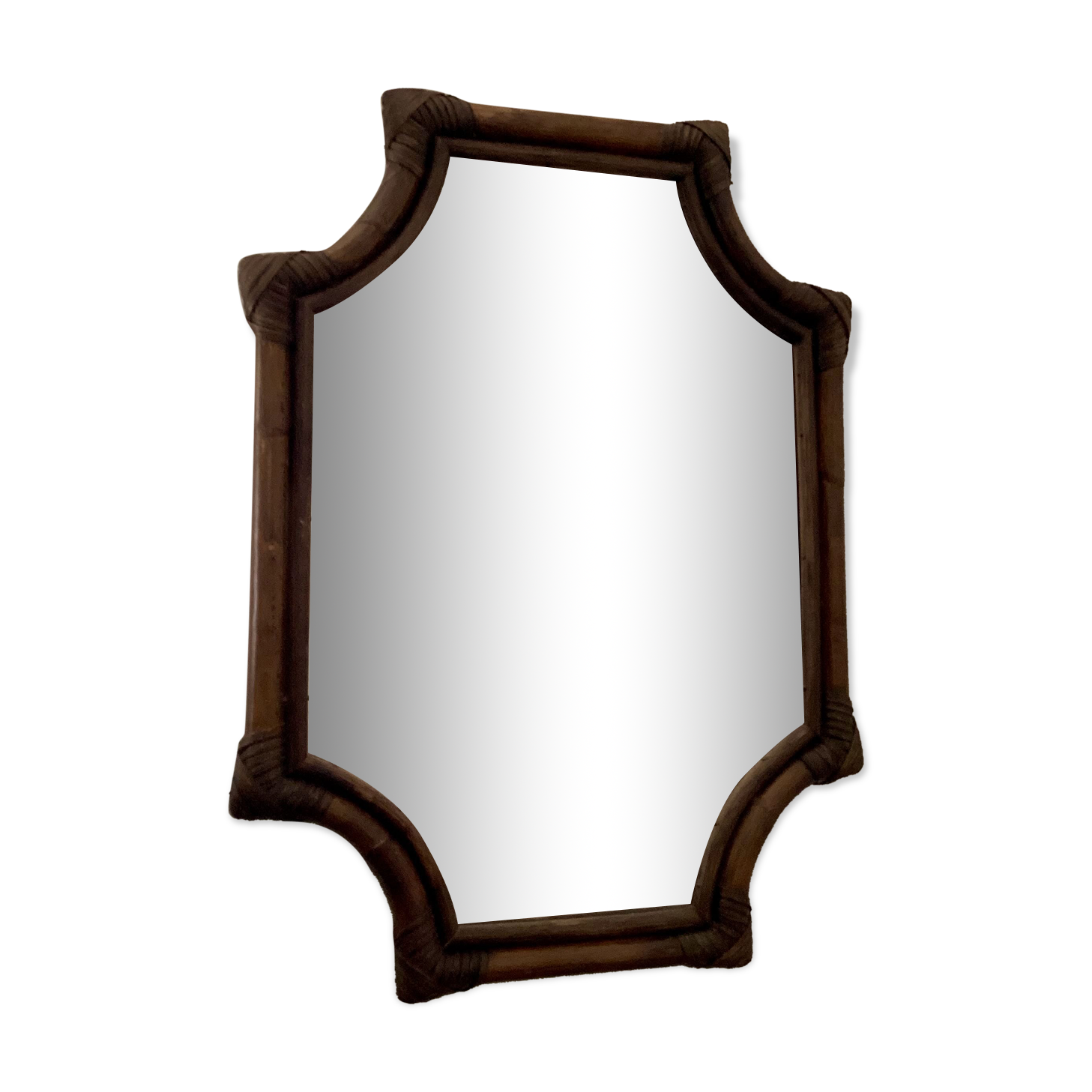 Vintage bamboo mirror