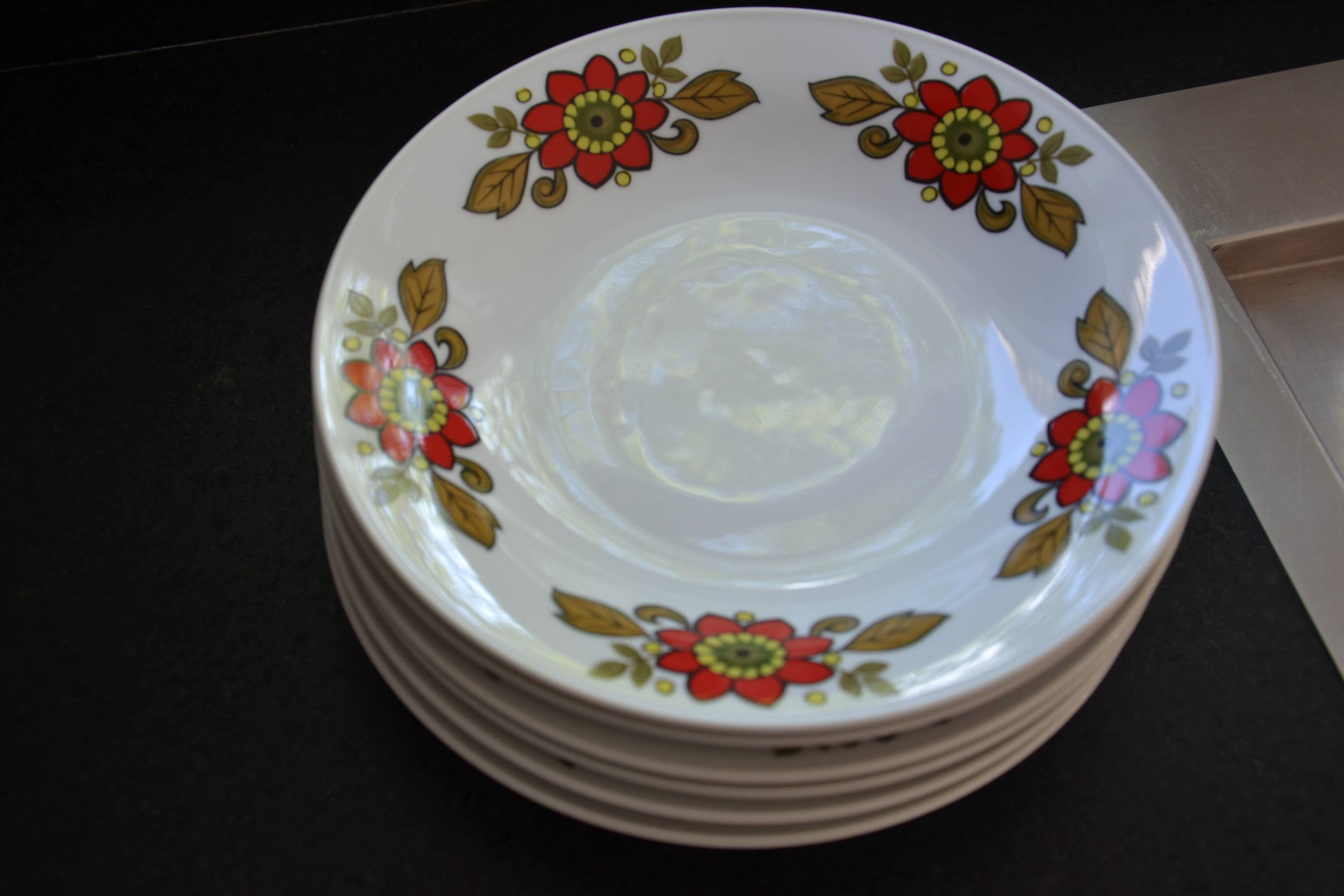 6 Bavaria W Germany floral deep plates