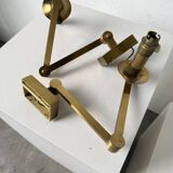 Pair of brass wall lights with articulated arms from the 70s