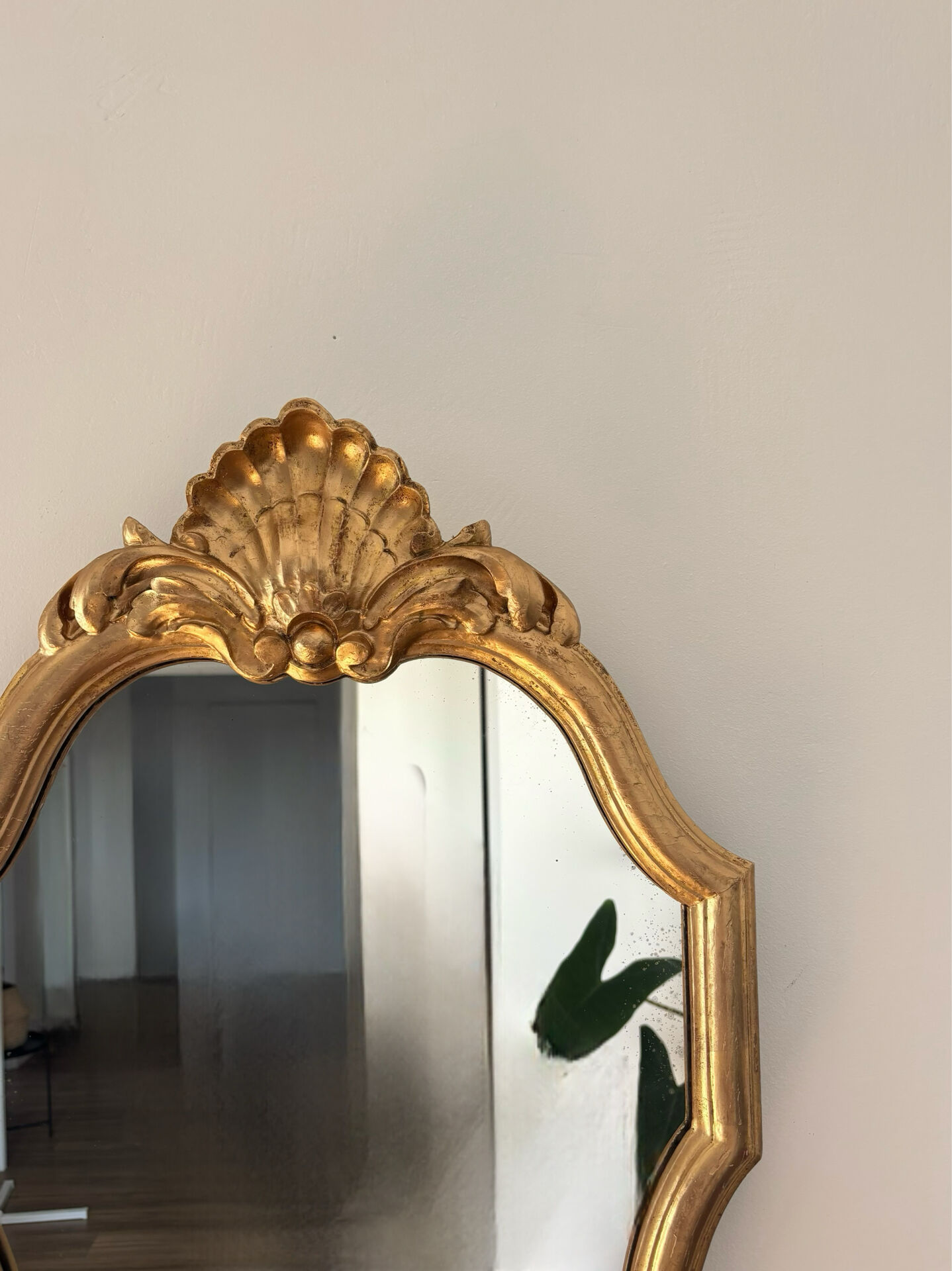 Golden baroque mirror in Louis XV style