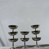 8 silver-plated metal cups 1970