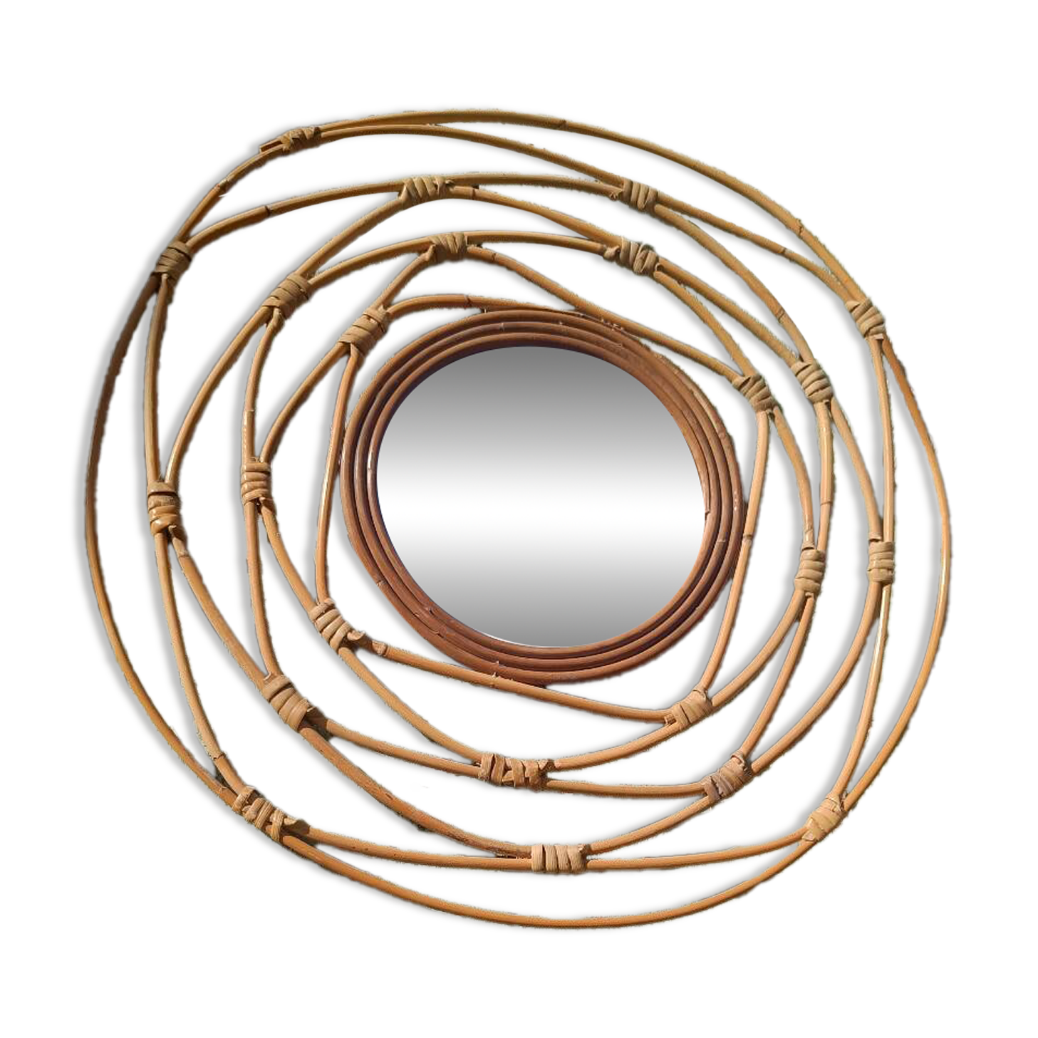 Rattan mirror, bohemian