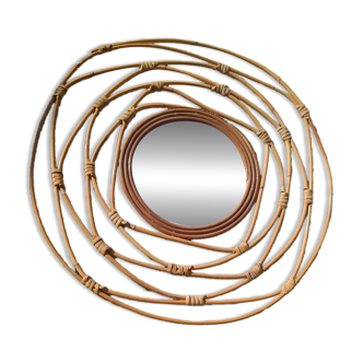 Rattan mirror, bohemian