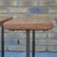 Unusual modular coffee table in oak and wrought iron.