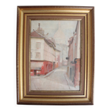 R. Joly "Rue Norvins in Montmartre with a view of the Sacré-Cœur" oil on canvas