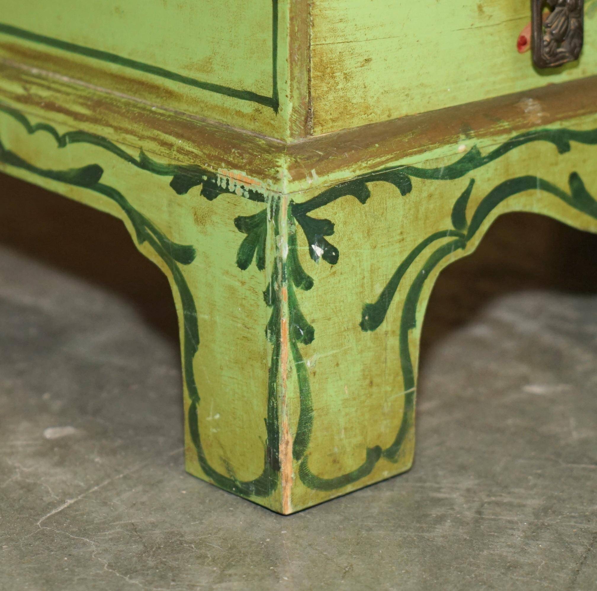 Pair of Waterfall Regency Sheraton antique bookshelves hand-painted.