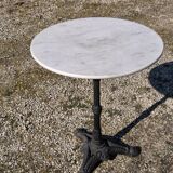 Marble and wrought iron bistro table