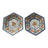 Pair of hexagonal plates Henriiot Quimper