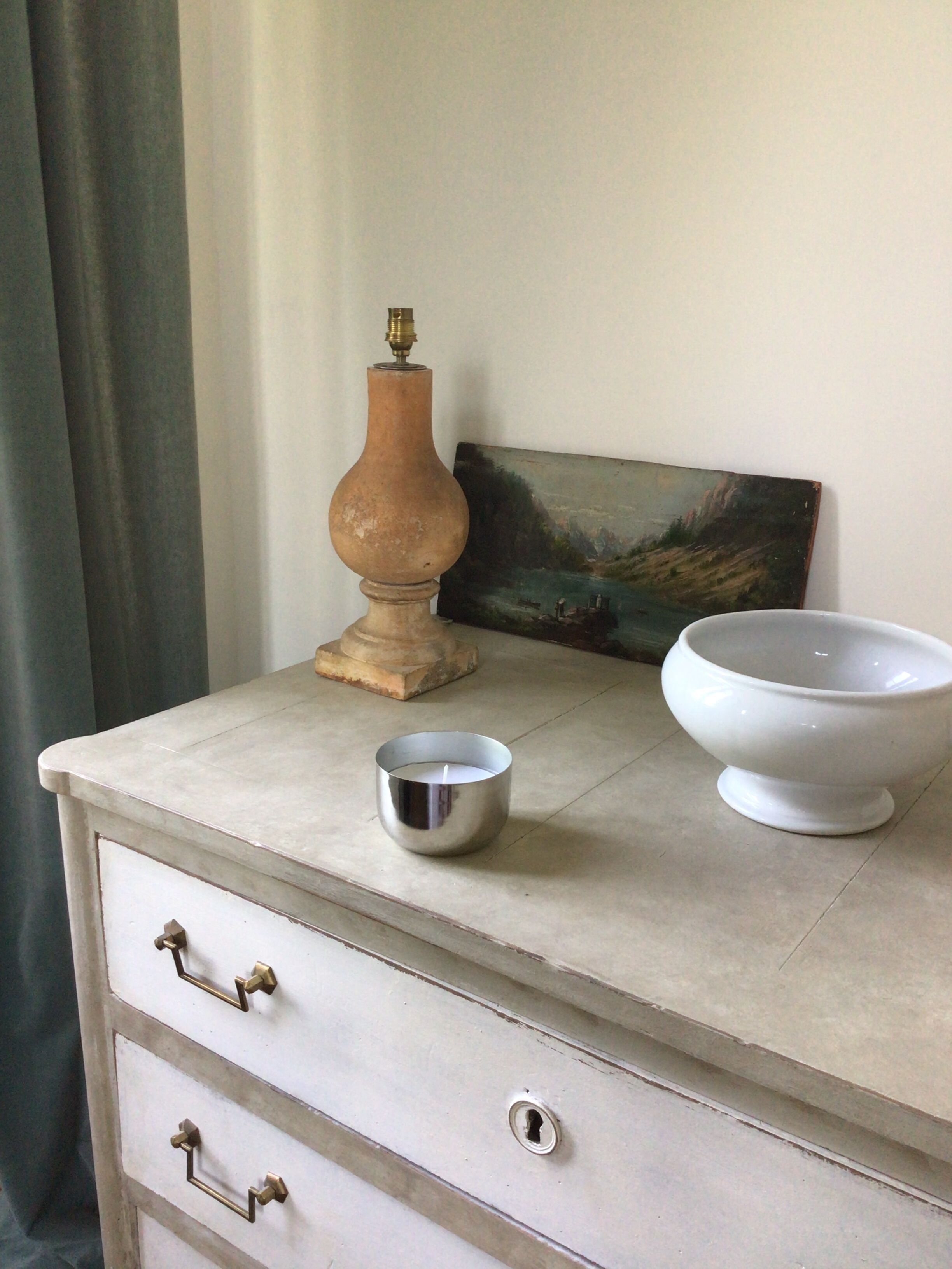 Terracotta baluster lamp