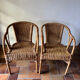 Pair of rattan armchairs, 1980s