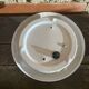 Vintage Round Ceiling Light Moulded Glass + White Metal Surround #D90