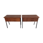 Paire de 2 tables de chevets en bois