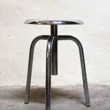 Old chrome metal swivel medical stool