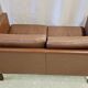 Danish vintage 2 seater brown leather sofa  1960s