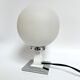 White opaline and chrome globe lamp – 1970s Space Age design