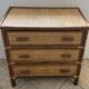 Vintage 1970s bamboo rattan 3-drawer chest of drawers.
