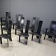 Set of 10 belgian high back dining chairs, 1980s