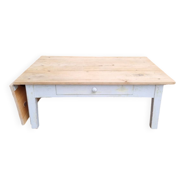 Table basse parisienne patinée avec rallonge
