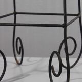 Vintage side table, wrought iron & ceramic tiles, 1950s design.