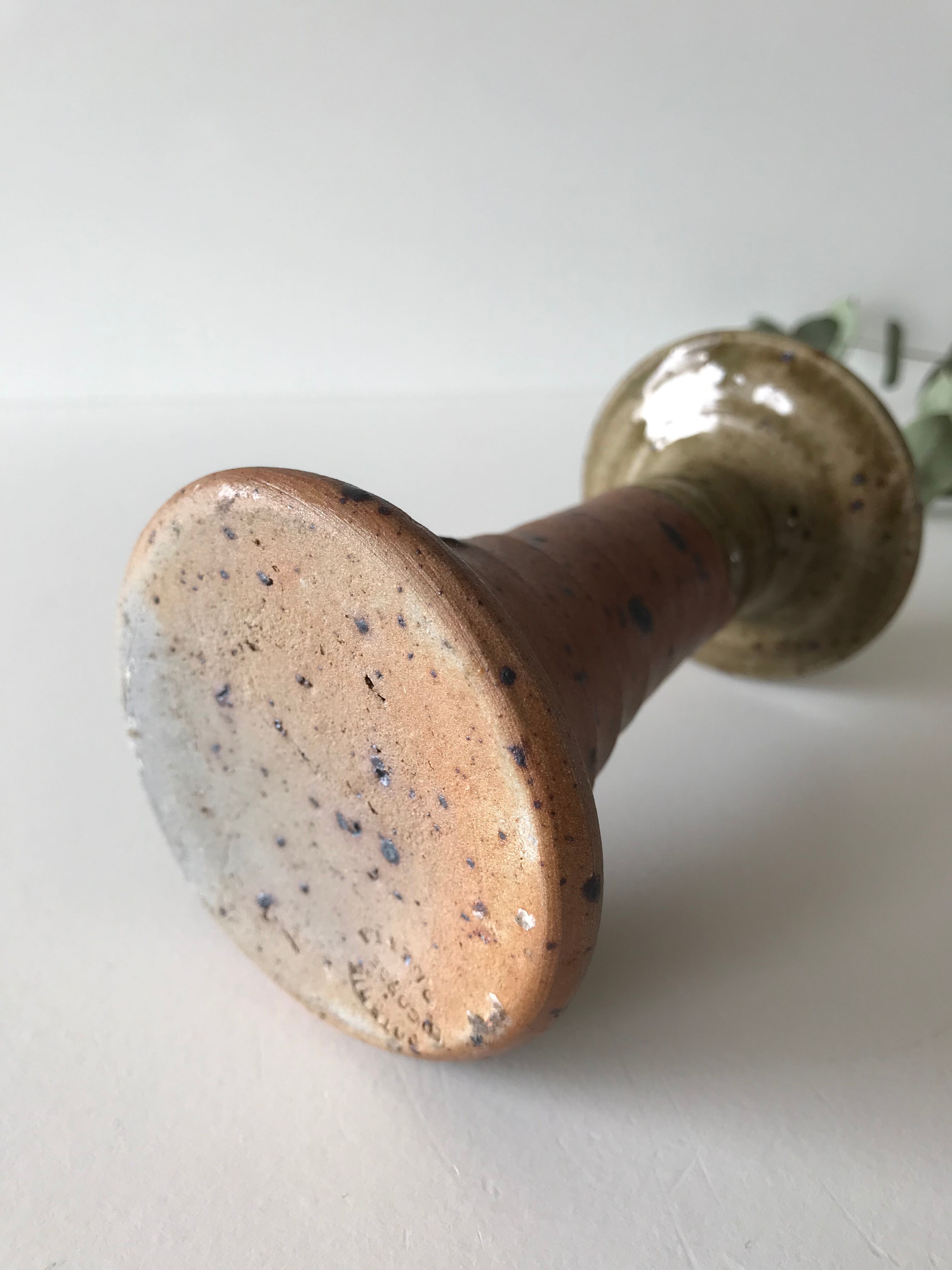 Stoneware vintage candlestick
