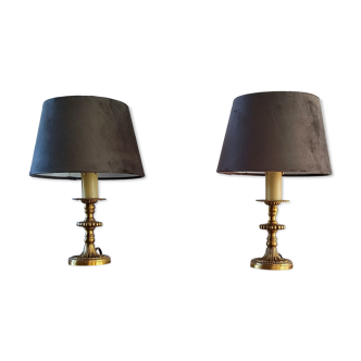 Pair of candlestick lamps