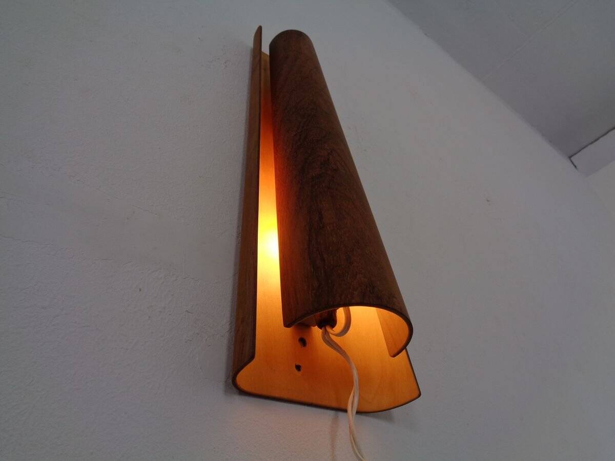 Danish Teak Wall Lamp, 1950s