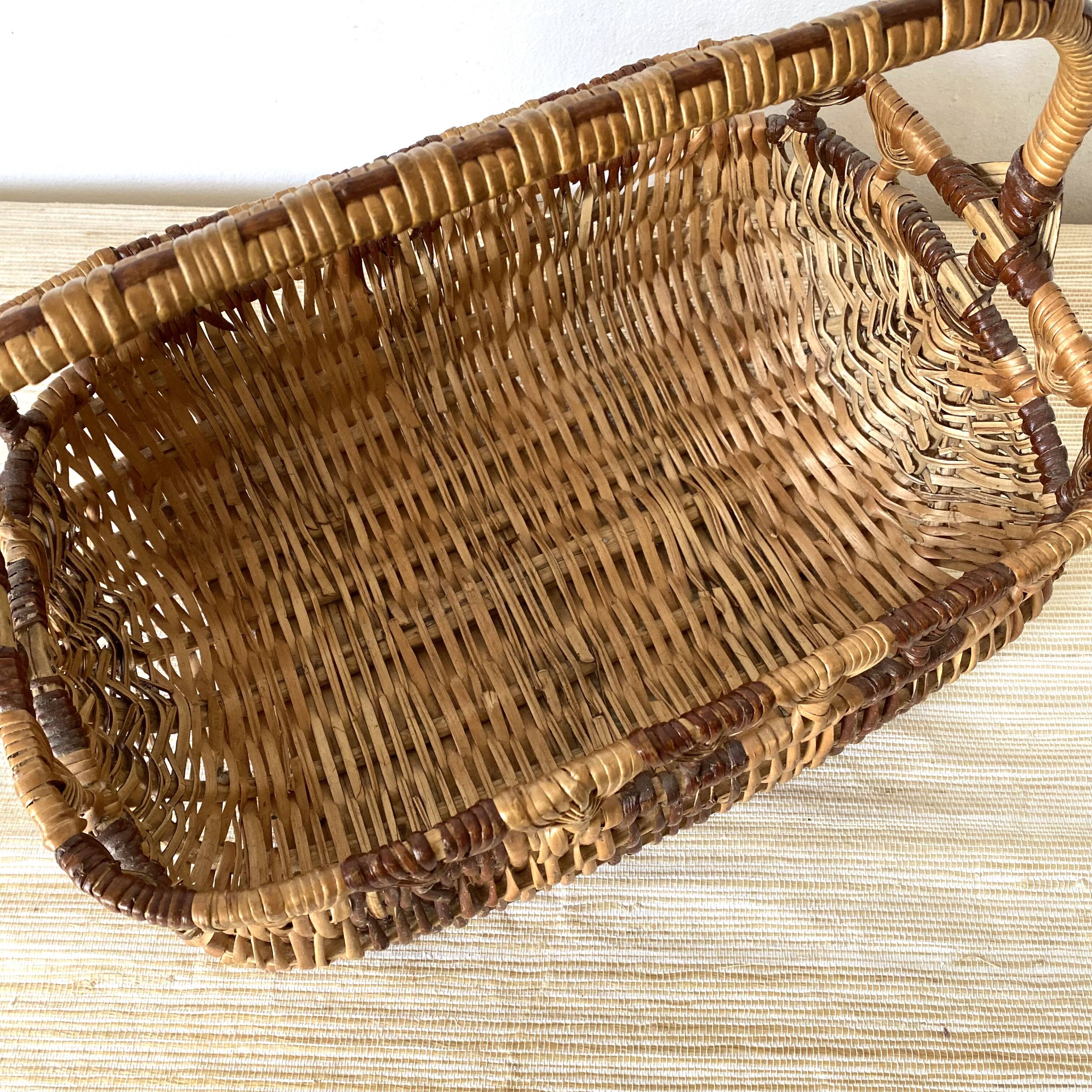 Vintage two-tone rectangle basket