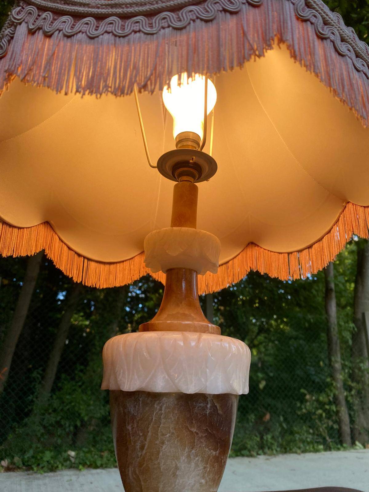 Vintage beige marble onyx lamp