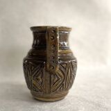 Italian Glazed Ceramic Vase – Sgraffito Engraving