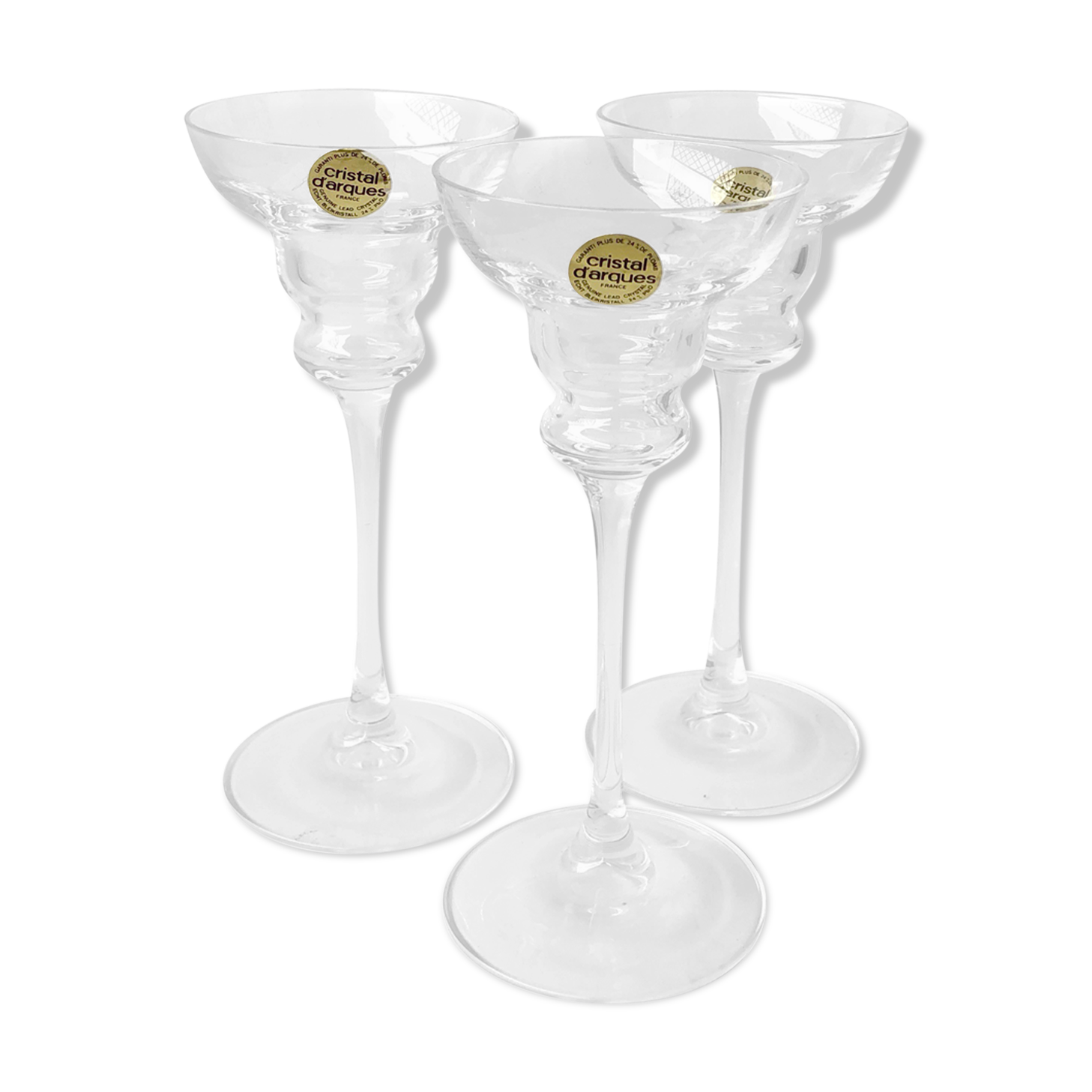 Crystal Bougeoirs from Arques France - Set of three