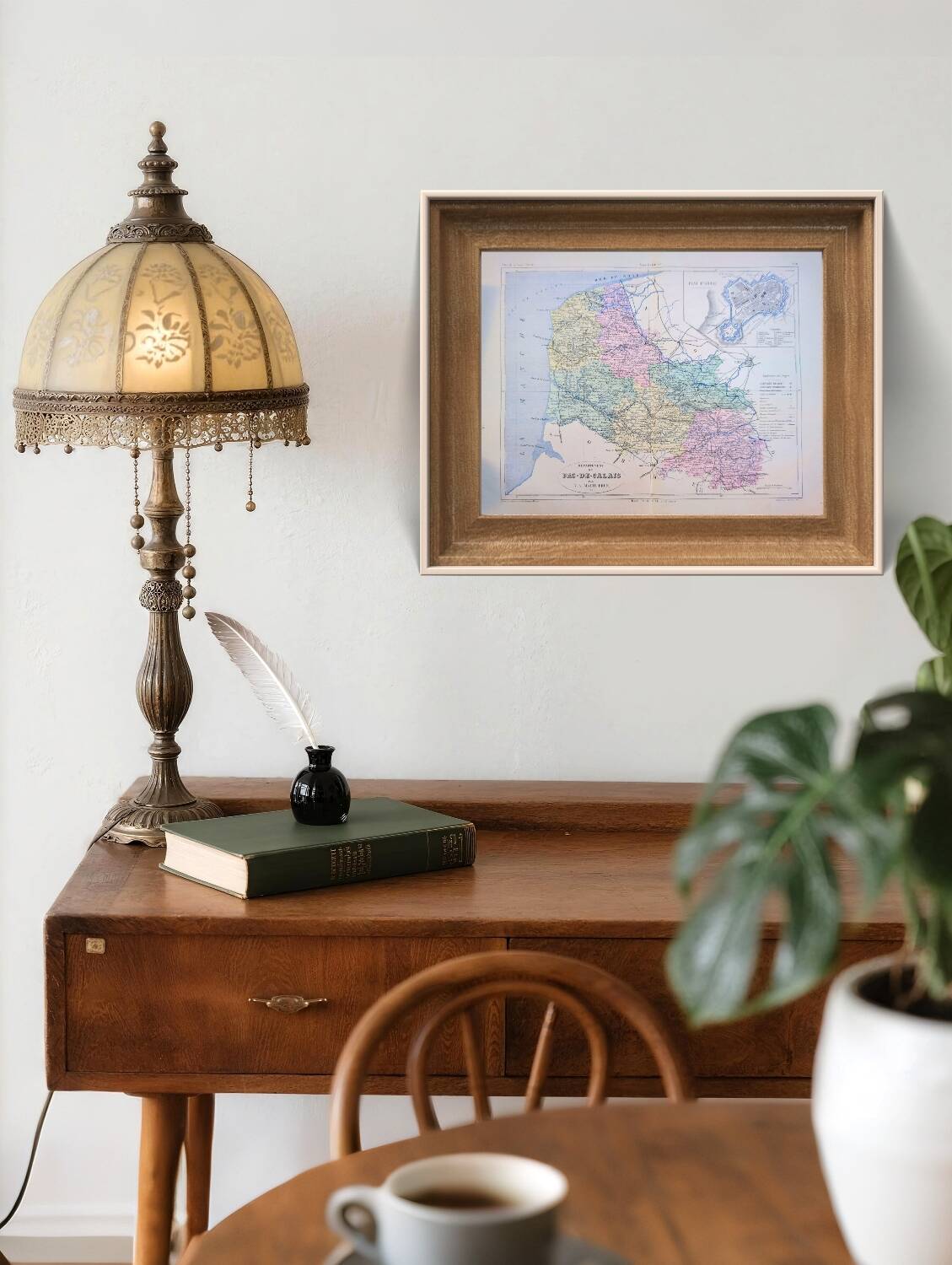 Pas-de-Calais, old map, printed in 1883.