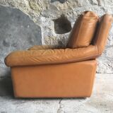 Roche Bobois leather armchair - cognac - 1990