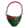 Leon elchinger soufflenheim - red and green ceramic fruit basket with handle