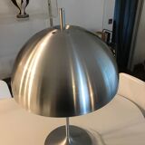 Vintage mushroom lamp 1970 brushed aluminium